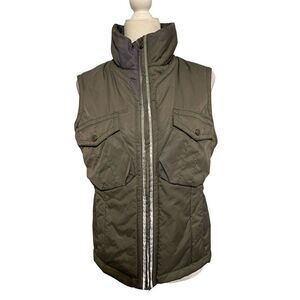 jet set JSX womens solid gray puffer vest size 2 Small Italy